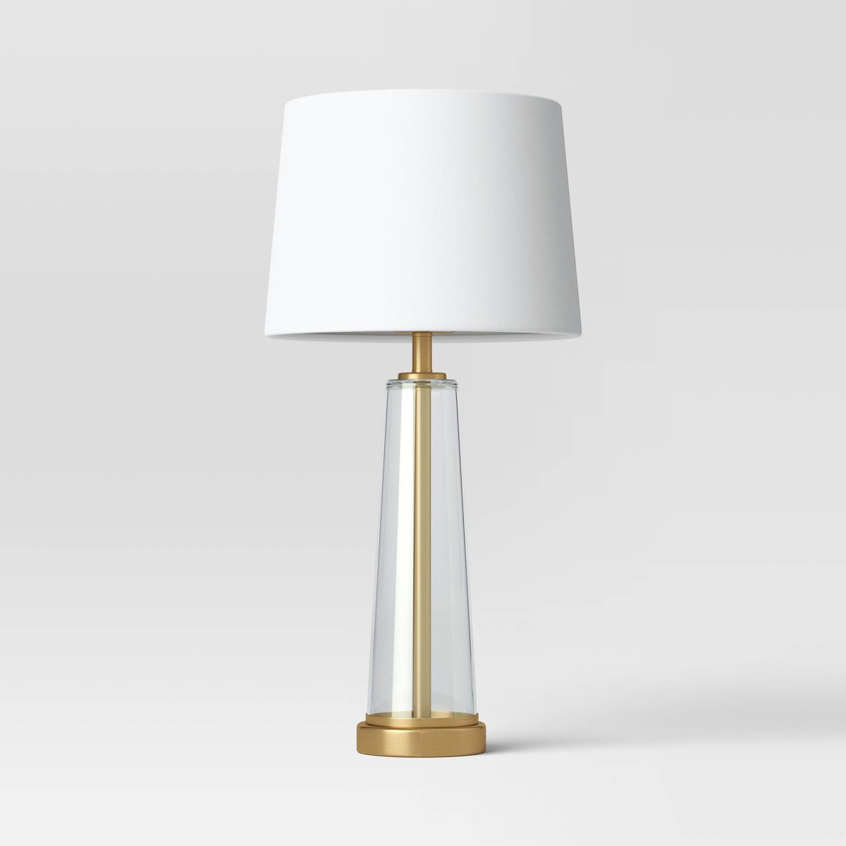 Tapered Fillable Table Lamp with USB Clear